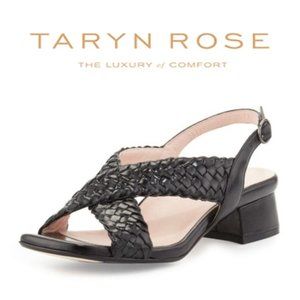 Taryn Rose Orla Woven Leather Crisscross Wrap Sandals